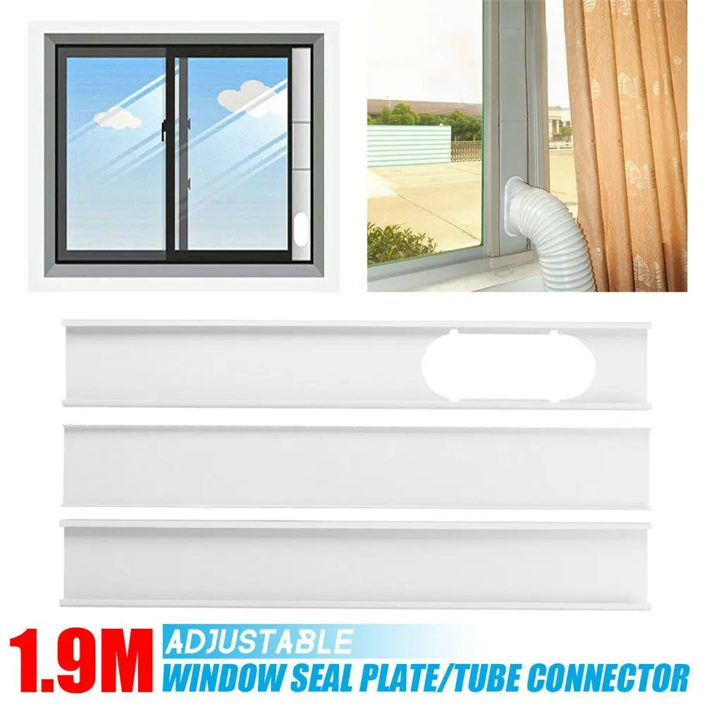 Newest Portable Window Kit Slide Plate Adjustable Adaptor Wind Shield Exhaust Hose Tube Connector Air Conditioner Accessories - ALPENZO