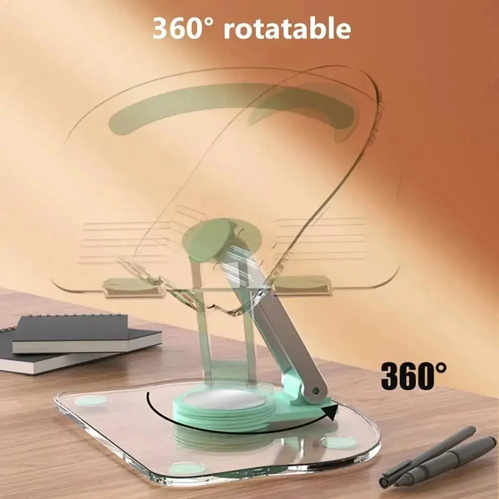 Transparent Rotating Stand Acrylic Plate Desktop Mobile Phone Tablet Universal Live Folding Adjustment Computer Support Stand - ALPENZO