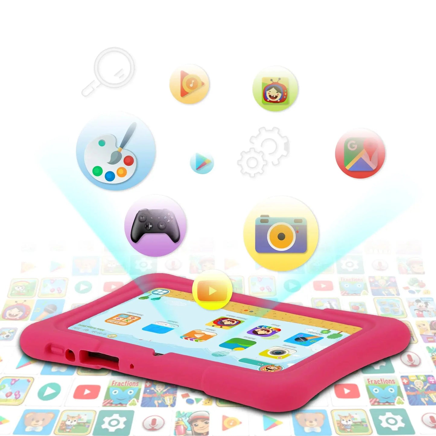 PRITOM 7 Inch Kids Tablet Quad Core Android 10 32GB WiFi Bluetooth Educational Software Installed - ALPENZO