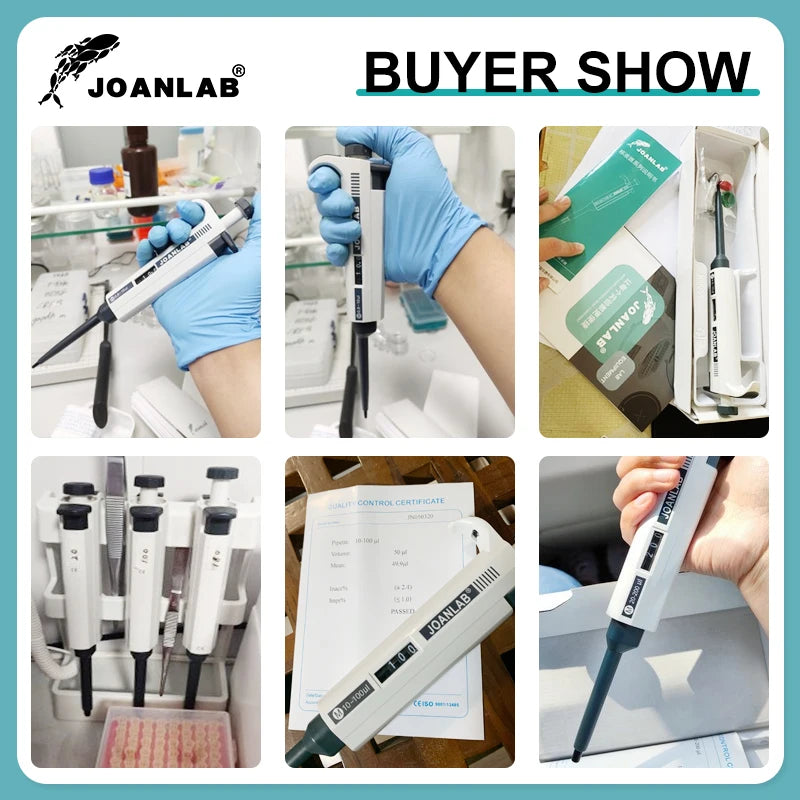 JOANLAB Micropipette Laboratory Automatic Pipette Digital Adjustable Plastic Pipette Chemistry Lab Equipment With Pipette Tips ALPENZO