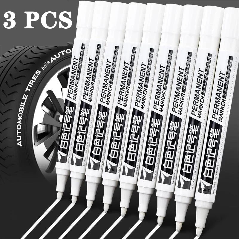 White Marker Pens set 2.0mm Oily Waterproof White Gel Pen DIY Graffiti Sketching Marker Stationery Writing School Supplies brush ALPENZO