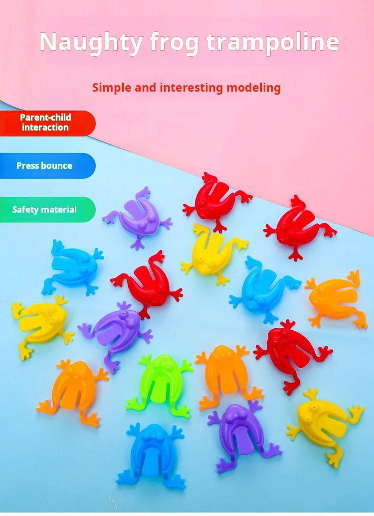 20pcs Solid Color Jumping Frog Plastic Bouncing Frog Jumping Frog Children Educational Toy,Gift for Kids Party Favors, Birthday ALPENZO
