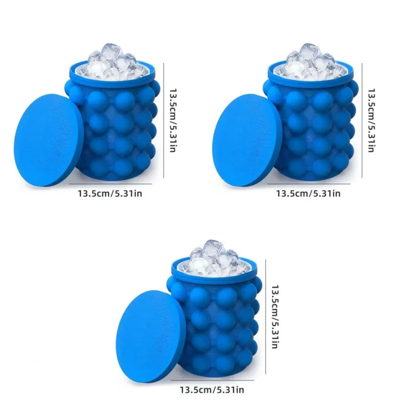 2-in-1 Silicone Bucket Ice Cube Maker Easy Freezing and Serving Perfect for Bars Clubs Essential Drinkware Kitchen Accessories ALPENZO