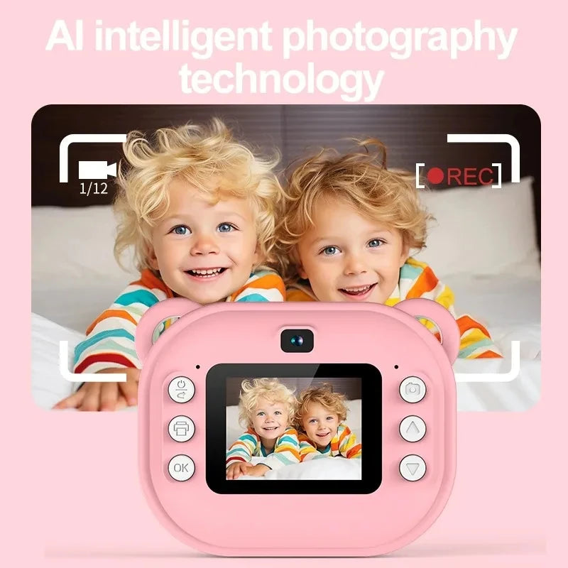 Children Digital Camera Instant Print for Kids Thermal Print Camera Instant Photo Printing Camera Video Toys+32G Memory Card ALPENZO
