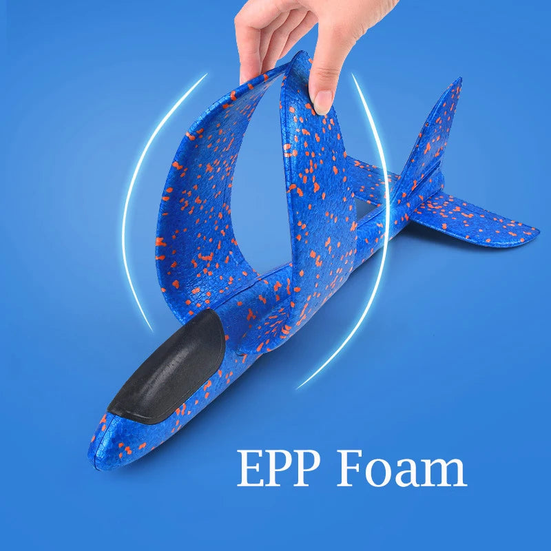Large Foam Plane Glider Hand Throw Airplane Inertial EPP Bubble Planes Outdoor Launch Kids Toys for Children Boys Gift ALPENZO