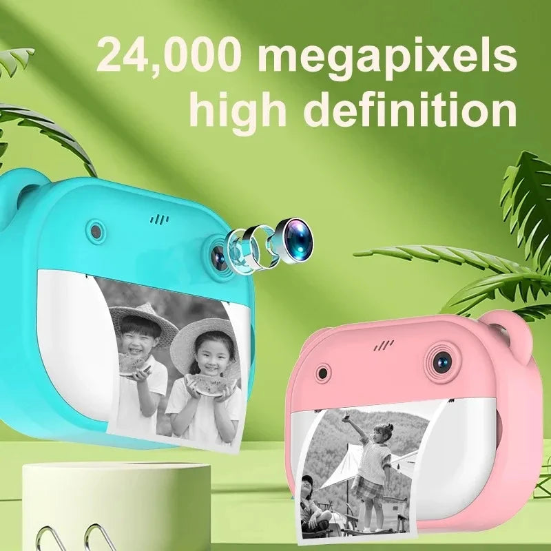 Children Digital Camera Instant Print for Kids Thermal Print Camera Instant Photo Printing Camera Video Toys+32G Memory Card ALPENZO