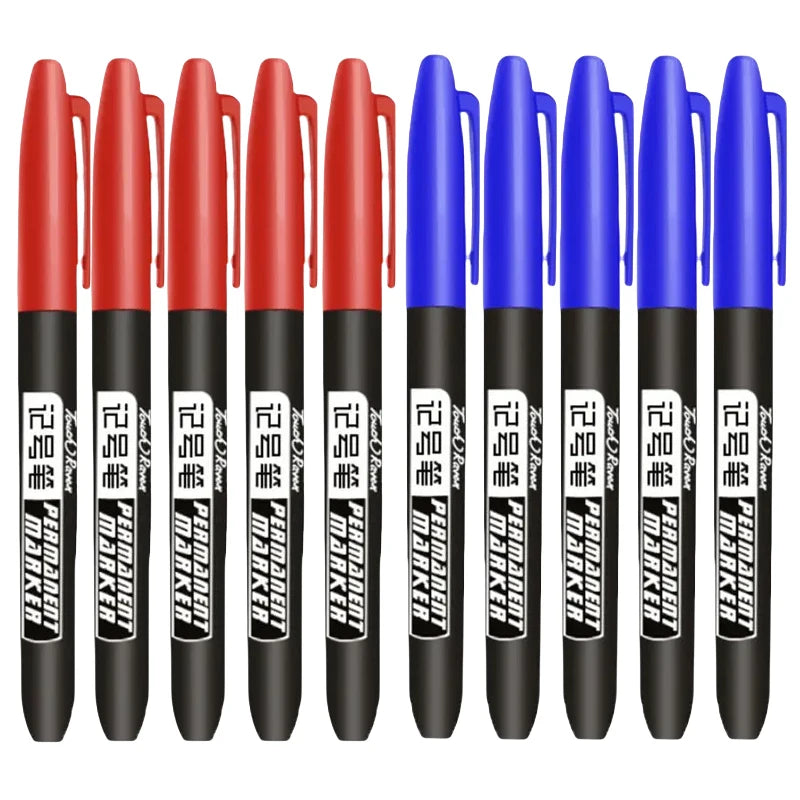 Permanent Marker Pen Drawing Markers Black Blue Red Waterproof Ink Sketch Pens Stationery Art School Supplies For Glass Metal ALPENZO