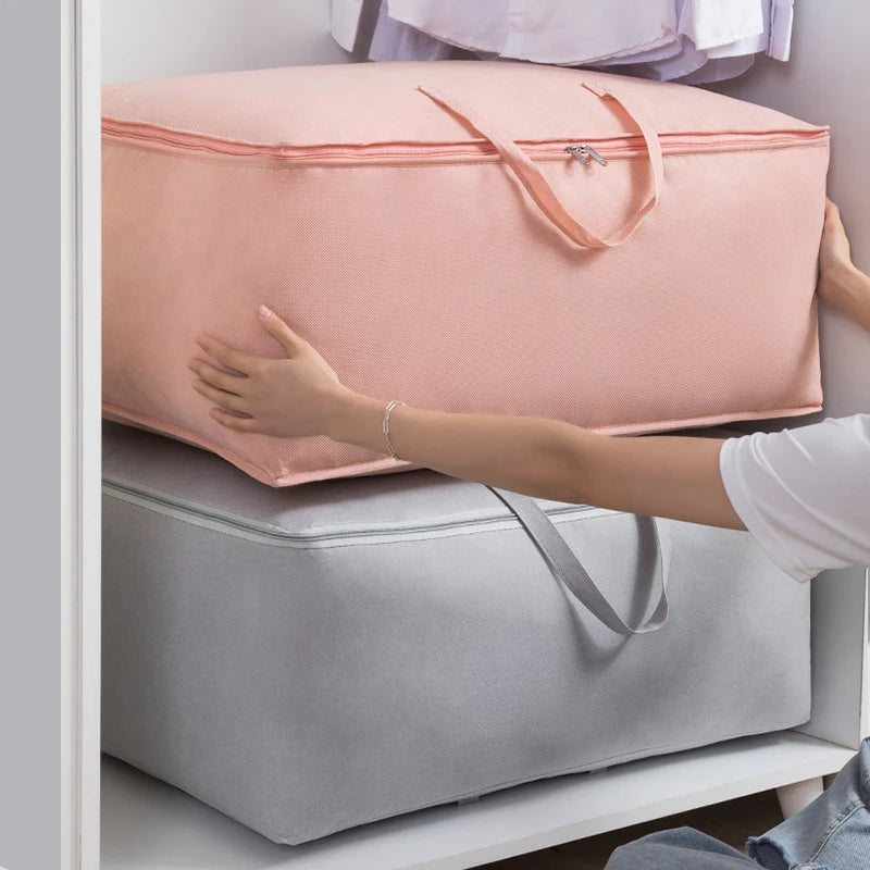 Large Capacity Clothes Storage Bag Waterproof Cabinet Wardrobe Organizer Quilt Pillow Blanket Organizer Dustproof Bedding Storag