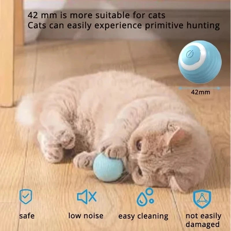 Power Ball Cat Toy, Interactive Cat Smart Ball Toy, Automatic Power Rolling Ball, Indoor Smart Pet Toy Ball with USB Charging - ALPENZO
