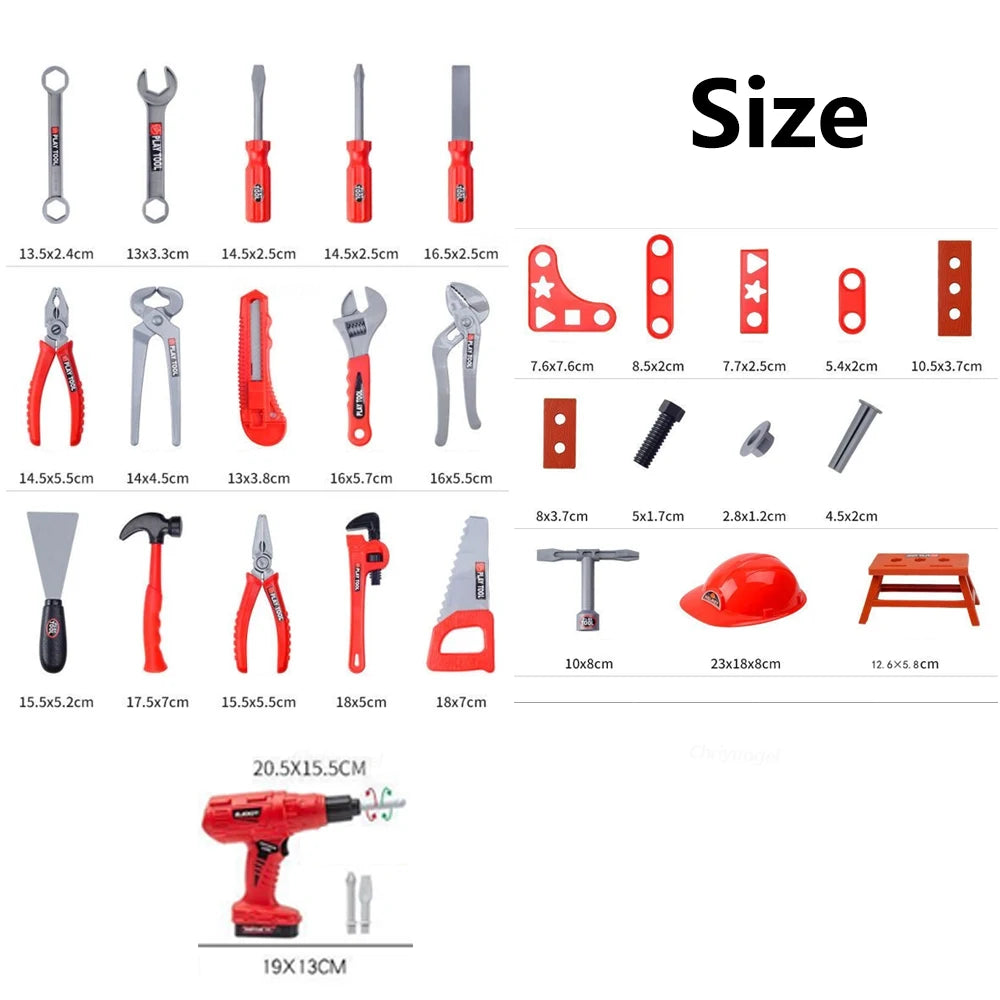 38/41 PCS Pretend Tools Kit Kids Play Repair Tool Set Plastic Construction Toys with Screwdrivers for Toddler Boys Girls Child ALPENZO