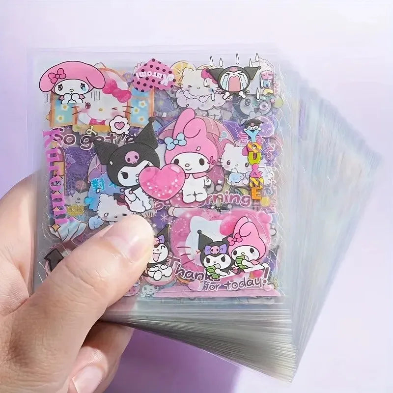 Non-Repeating 100-Piece Sticker Set Cinnamoroll Kuromi Waterproof Stationery Sticker Gift Box Birthday Gift ALPENZO