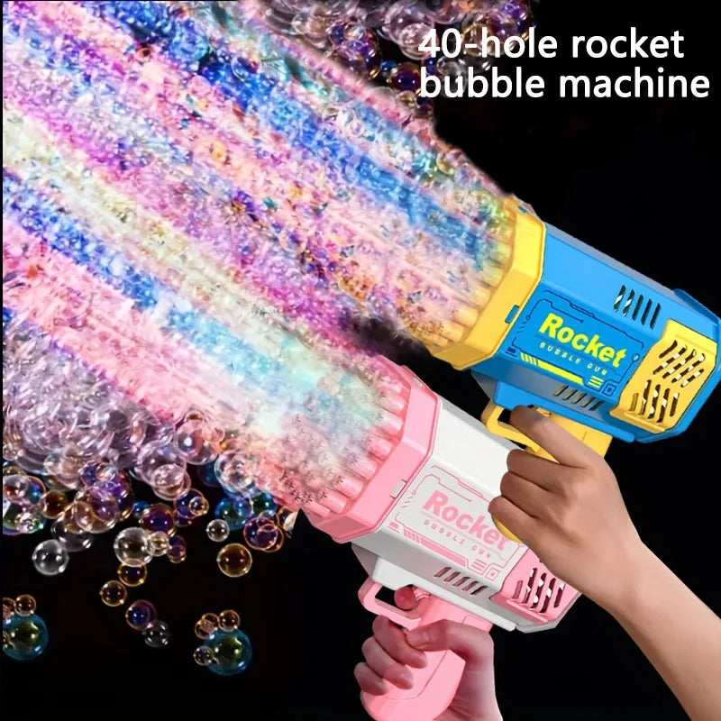 40 Hole Bubble Machine Fully Automatic Bubble Blowing Light Outdoor Bubble Machine without Battery without Bubble Water ALPENZO
