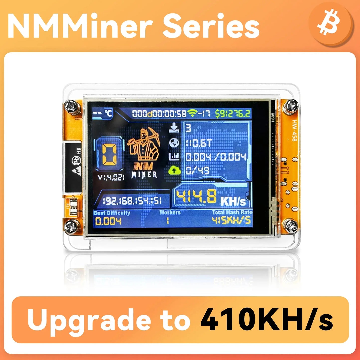 NMMiner NerdMiner V2 Hashrate 377KH/s Lucky Miner ESP32 2.8 inch Smart Display Crypto Solo Lottery Bitcoin ESP32-2432S028R DROOM - ALPENZO