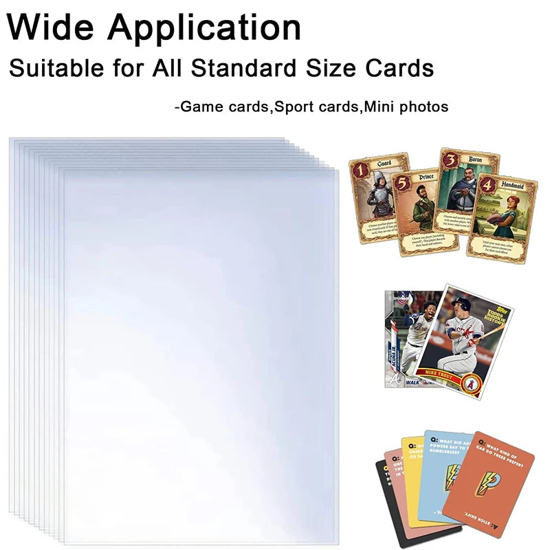 100 Pcs Transparent Playing Card Cover Clear Protector Sleeve Holder For Pokemon Board Game ID Trading Folder Photo Pouch Kit ALPENZO