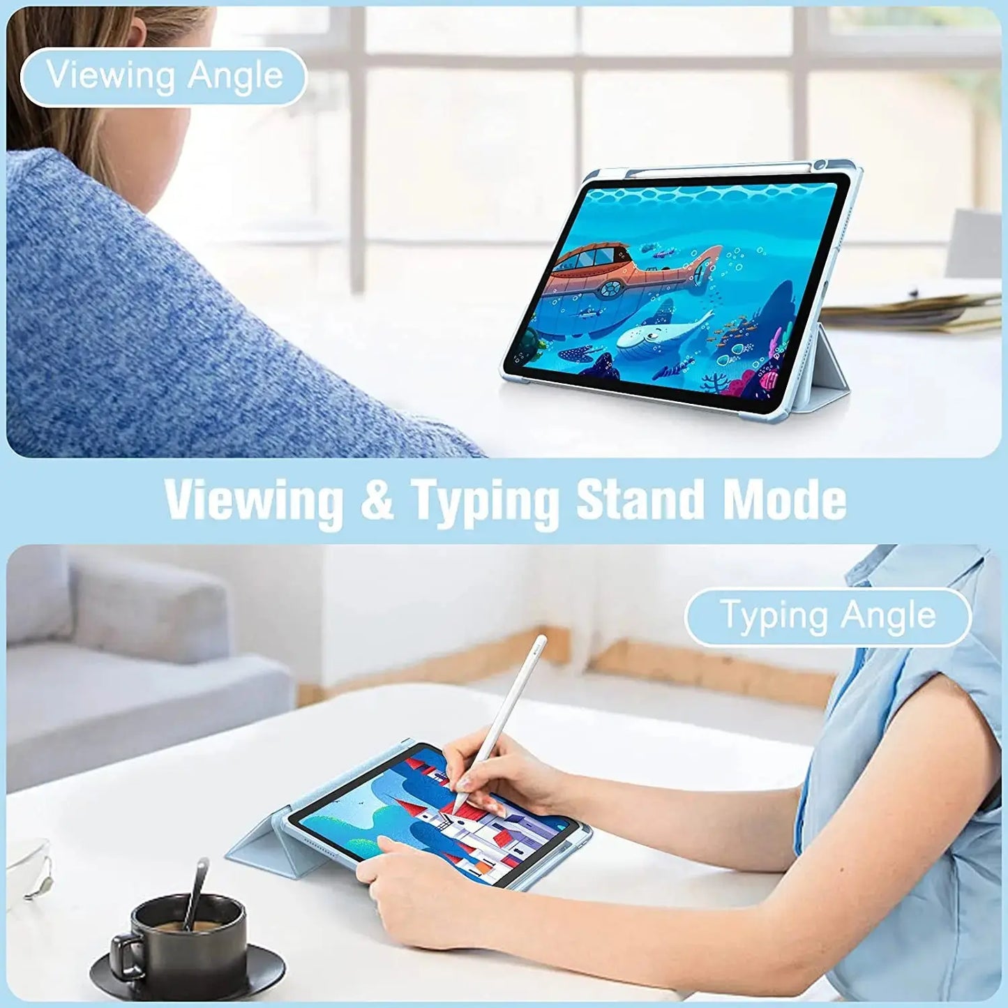 For iPad Case 10.2 9th 8th 7th 10 10th Generation Pro 11 13 2024 12.9 2022 Cover Pencil Holder Funda For iPad Air 5 4 10.9 Cases - ALPENZO