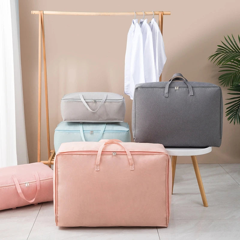 Large Capacity Clothes Storage Bag Waterproof Cabinet Wardrobe Organizer Quilt Pillow Blanket Organizer Dustproof Bedding Storag