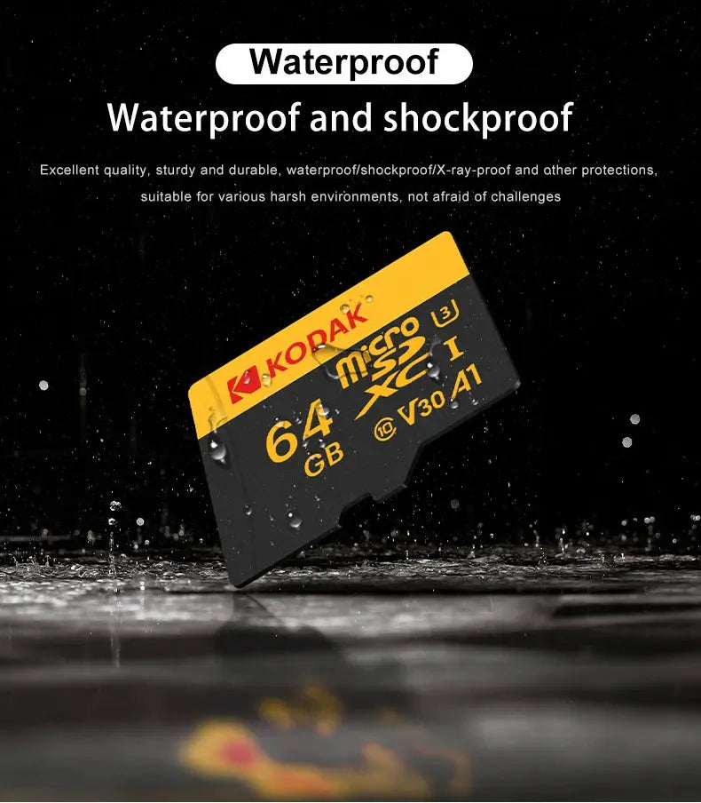 Kodak Micro SD Card Memory Card Class 10 32GB 64GB 128GB 256GB U3 4K High Speed Cartao De Memoria Flash Memory TF Mecard C10 - ALPENZO