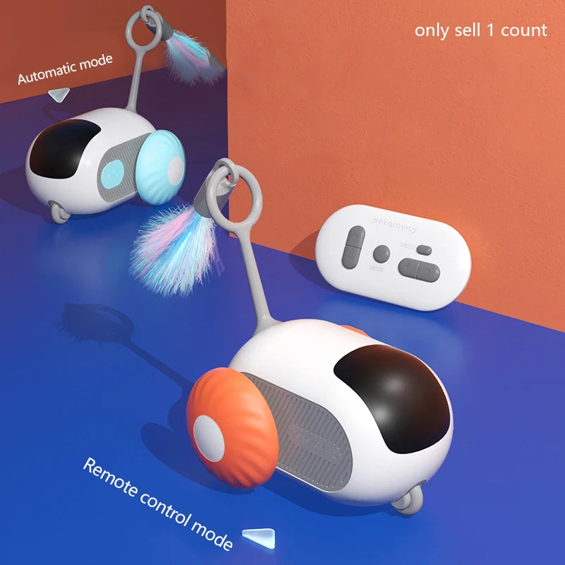 Intelligent Sports Car Remote Control Electric Cat Toys Entertainment Fun Pet Mice Interactive Feathers Cat Sticks Kitten Toy - ALPENZO