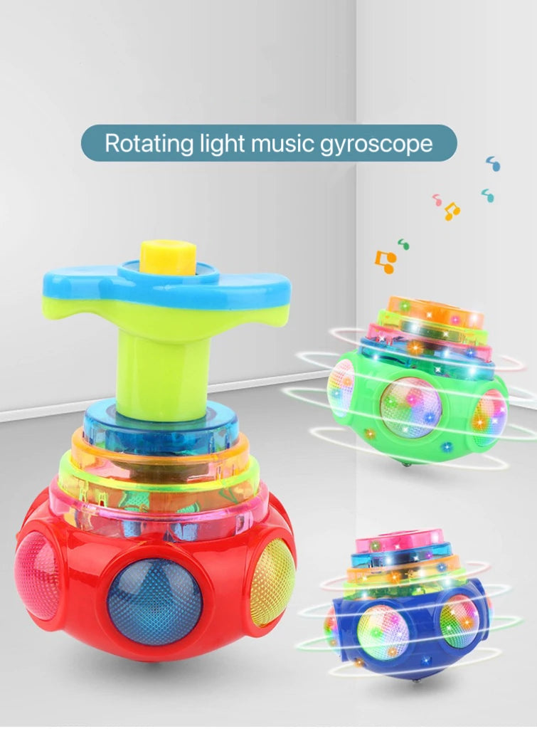 1 PCs Random Color Luminous Music Rotating Gyroscope Outdoor Toys Colorful Lights Luminous Toys Notes ALPENZO