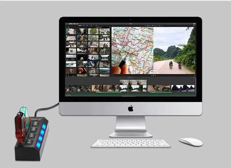 High Speed Usb Hub 2.0 Adapter Expander Multi Usb Splitter Multiple Extender Led Switch Lamp For Pc Laptop 4 Ports 7 Ports - ALPENZO