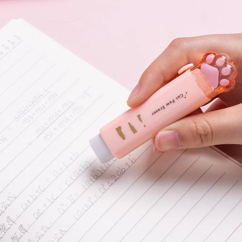 Kawaii Retractable Eraser Cute Cat Korean Stationery Rubber Drawing Erasers Children's school supplies Office ALPENZO