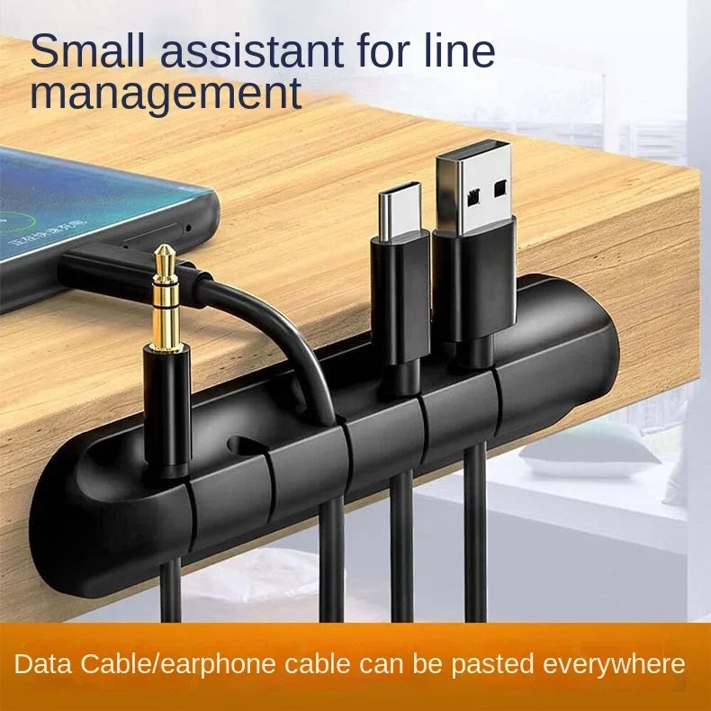 Self-Adhesive Power Cord Cord Manager Fixed Chuck Plug Mouse Cable Headset Winder Mobile Phone Data Cable Card Silicone Desktop