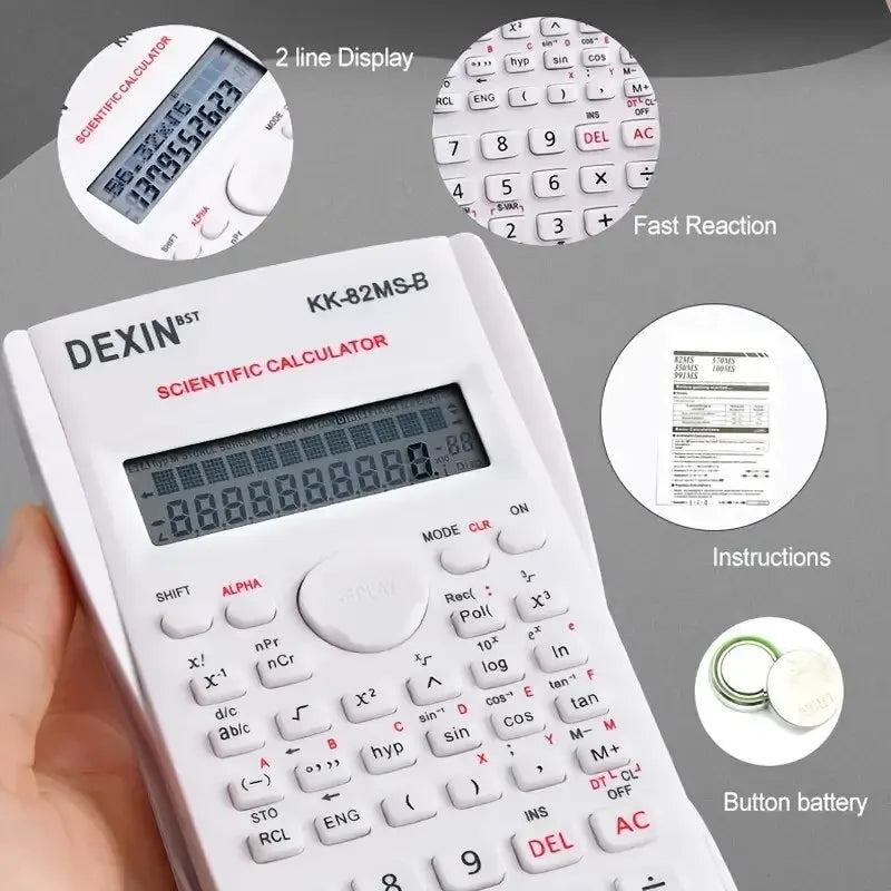 1pc Engineering Scientific Calculator 2 Line Function Calculator Fraction Calculator Statistic Calculator For School Calculator ALPENZO