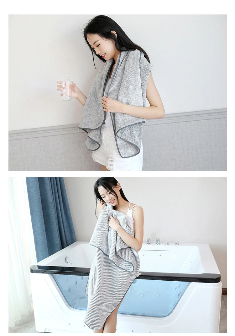 1PCS Thickened Bath Towels for The Body Microfiber Towel for Gym Sports Shower Robe for Spa Beath Home - ALPENZO