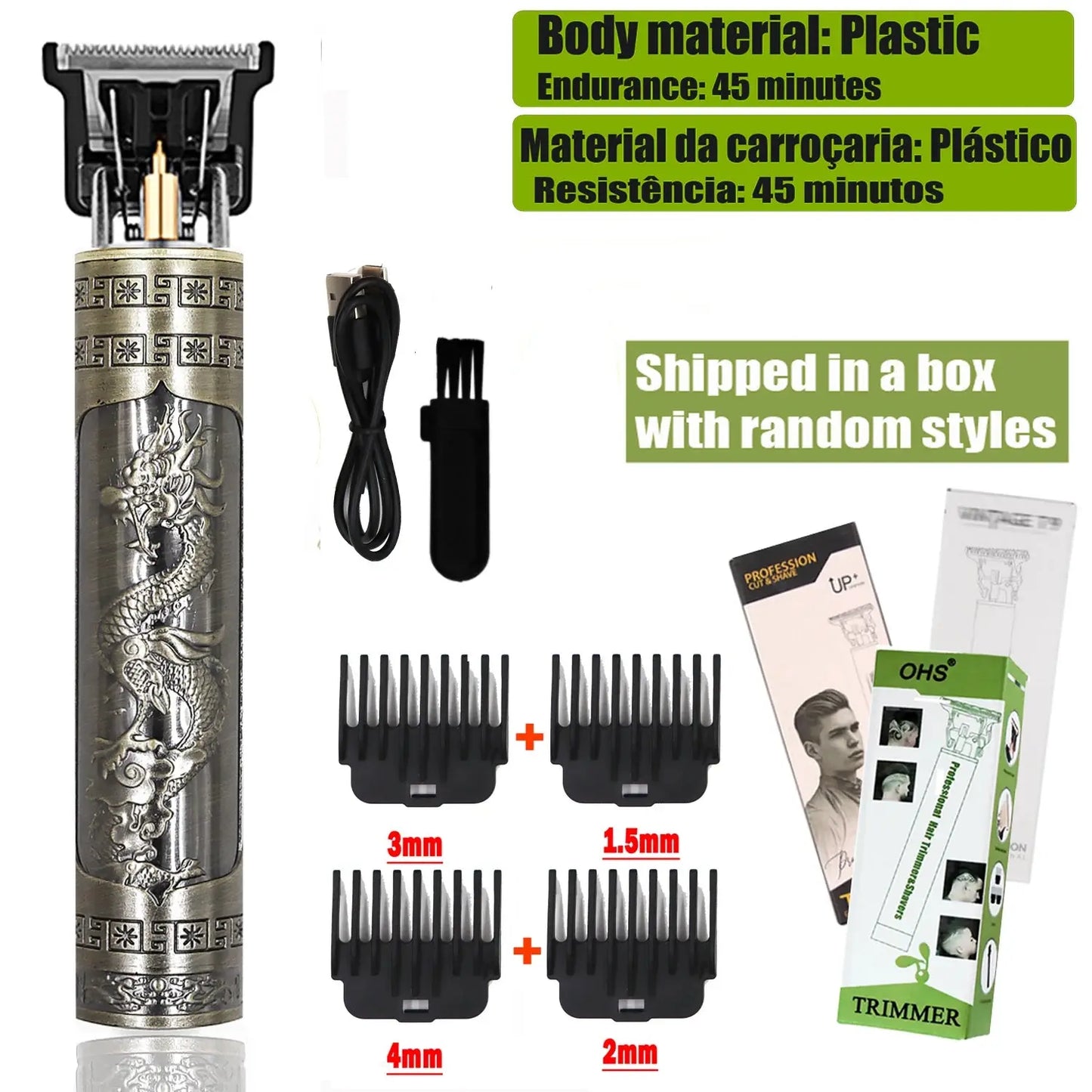 OHS Electric Hair Clipper Professional USB Cordless Clipper Professional Beard Trimmer Haircut Grooming Kit Hair Cutting Machine - ALPENZO