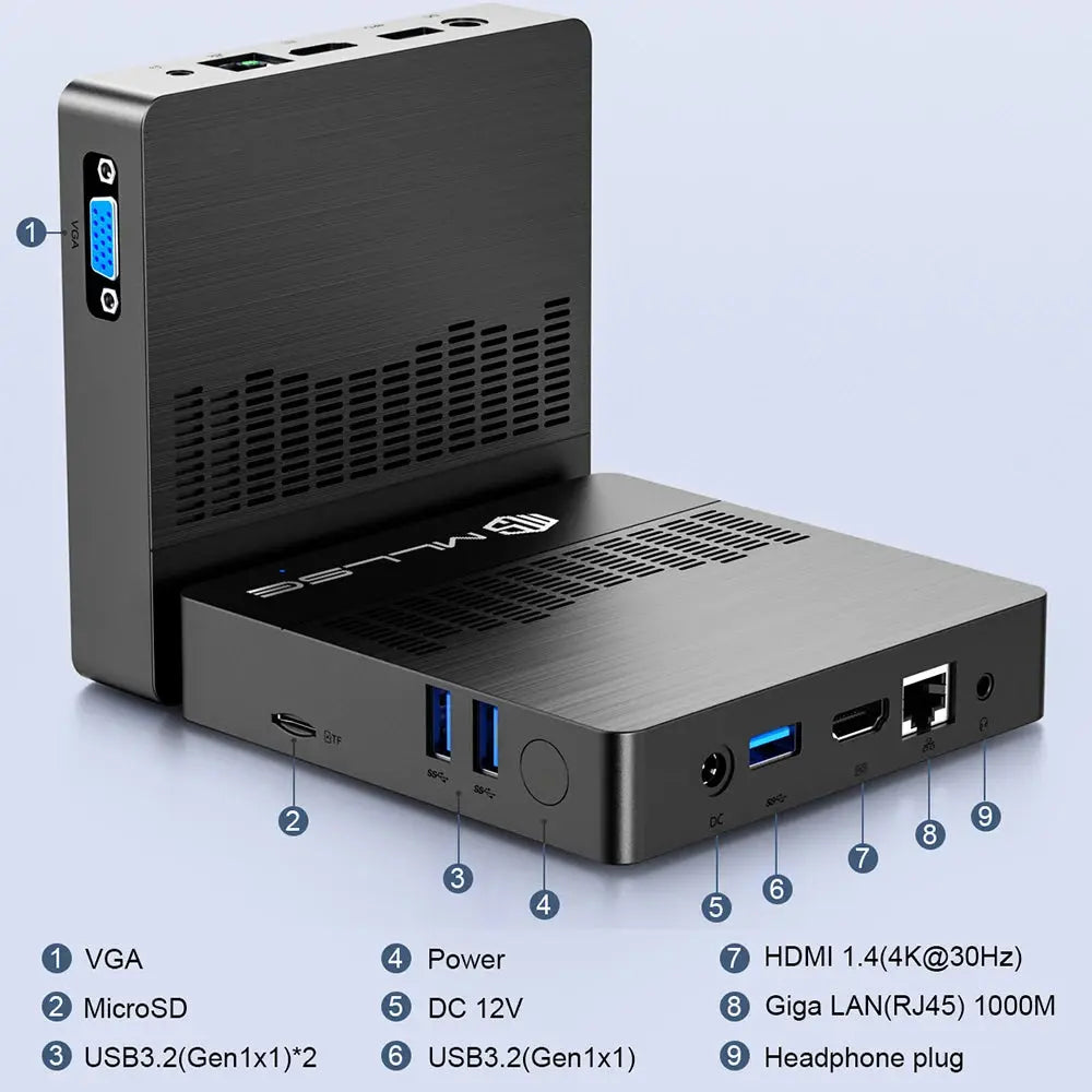 MLLSE Mini PC M2 Air Intel Gemini Lake N4000 Windows 11 6GB RAM 128GB ROM Dual-Band WiFi Bluetooth USB Mini Computer - ALPENZO