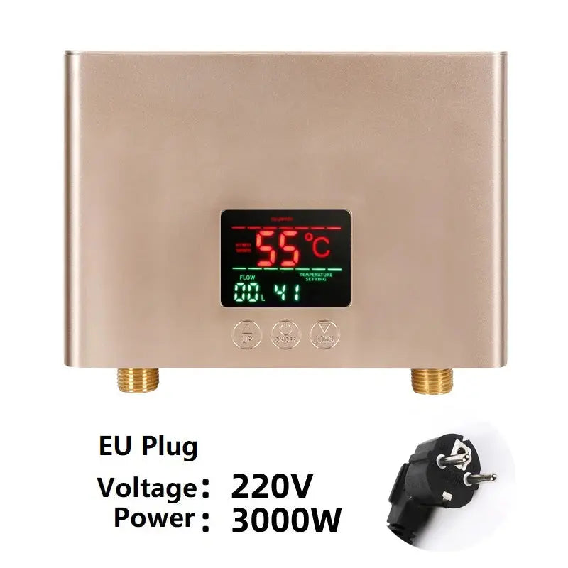 110V/220V Instant Water Heater 3000W/5500W Wall-Mounted Electric Heaters for Bathroom Hot Water Shower and Home Kitchen Heating - ALPENZO
