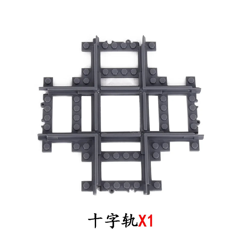 MOC City Train Rail Crossing Flexible Tracks Forked Straight Curved Rails Switch Building Block Bricks Creative DIY Toys ALPENZO