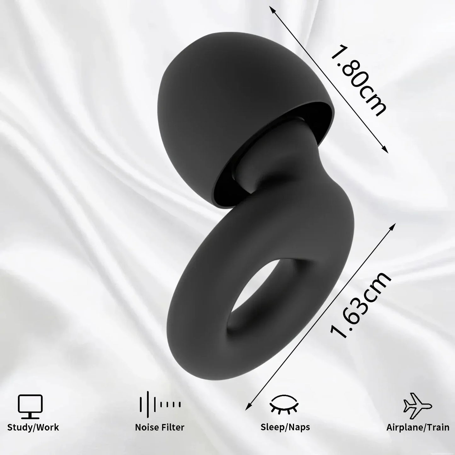 HUAK Quiet Ear Plugs for Sleep,Swim, Work– Super Soft, Reusable Hearing Protection for Noise Reduction 8 Ear Tips in XS/S/M/L