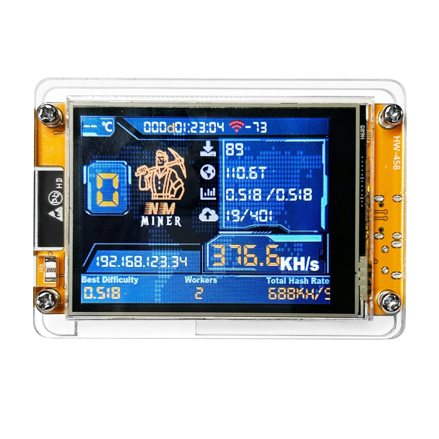 NMMiner NerdMiner V2 Hashrate 377KH/s Lucky Miner ESP32 2.8 inch Smart Display Crypto Solo Lottery Bitcoin ESP32-2432S028R DROOM - ALPENZO