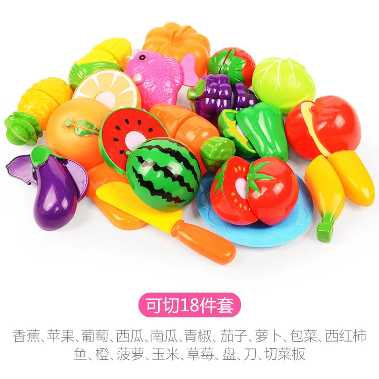 3-6 Years Old Child Vegetables and Fruits Children's Kitchen Toys Set Puzzle Early Education Children's Play House Toys Girl Toy ALPENZO
