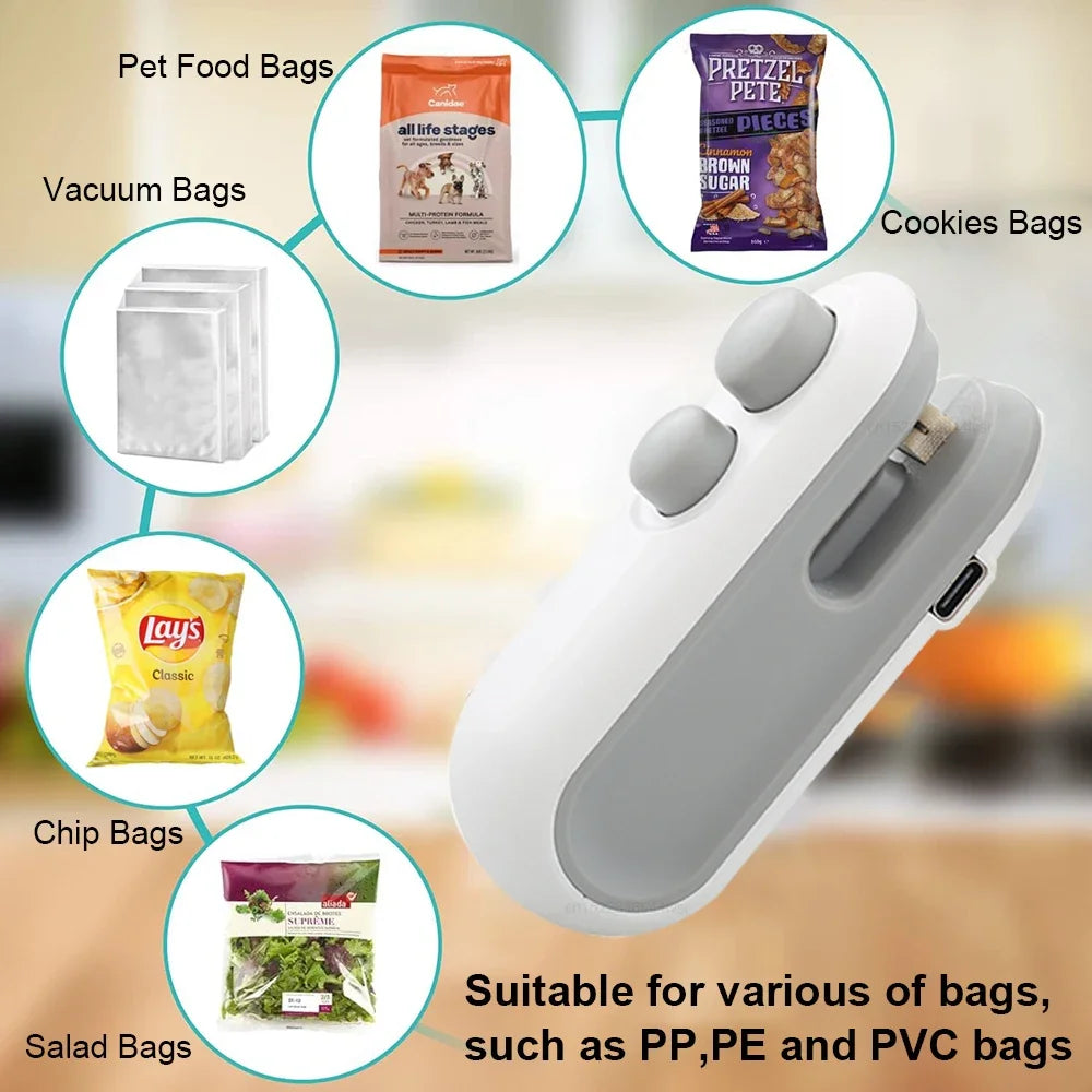 Heat Sealer For Snacks Portable Sealer Mini Heat Bag Sealing Machine Food Packaging Heat Sealer Household Moisture-Proof Tool - ALPENZO