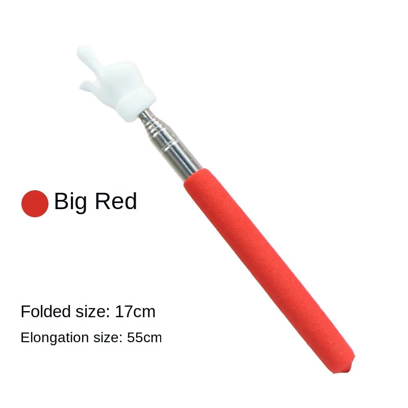 Retractable Teacher Pointer Finger Design StainlessSteel Telescopic School Teaching Pointer Stick Teacher Supplies for Classroom ALPENZO