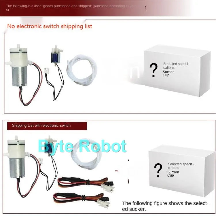 0.3/1/3/6/10/20kg Mechanical Arm Vacuum Pump Suction Cup with PWN Control Switch Sucker for Robot Arm UNO R3 Programmable Robot ALPENZO