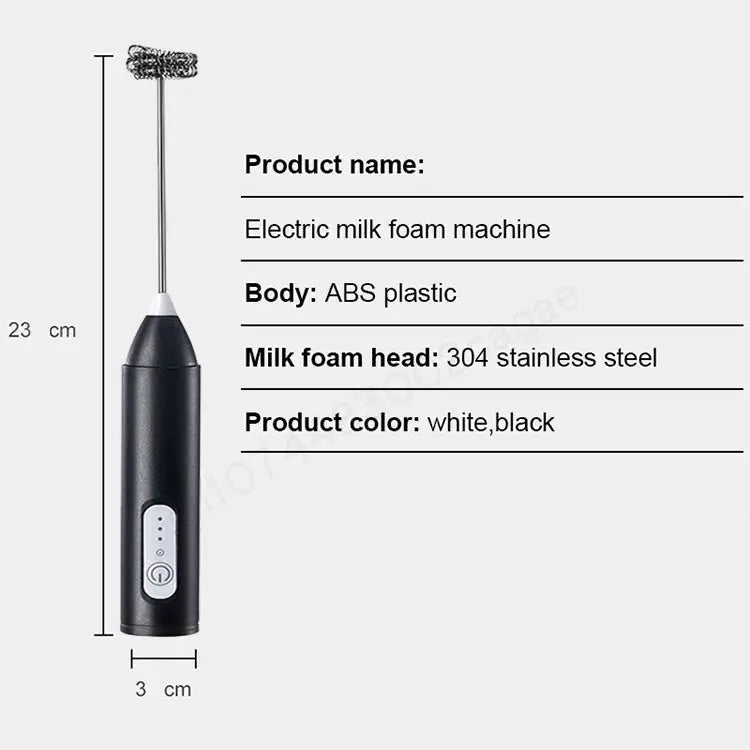 Wireless Milk Frother Electric Type-C Handheld Blender Stainless Steel Mini Coffee Maker Whisk Mixer For Coffee Cappuccino Cream - ALPENZO