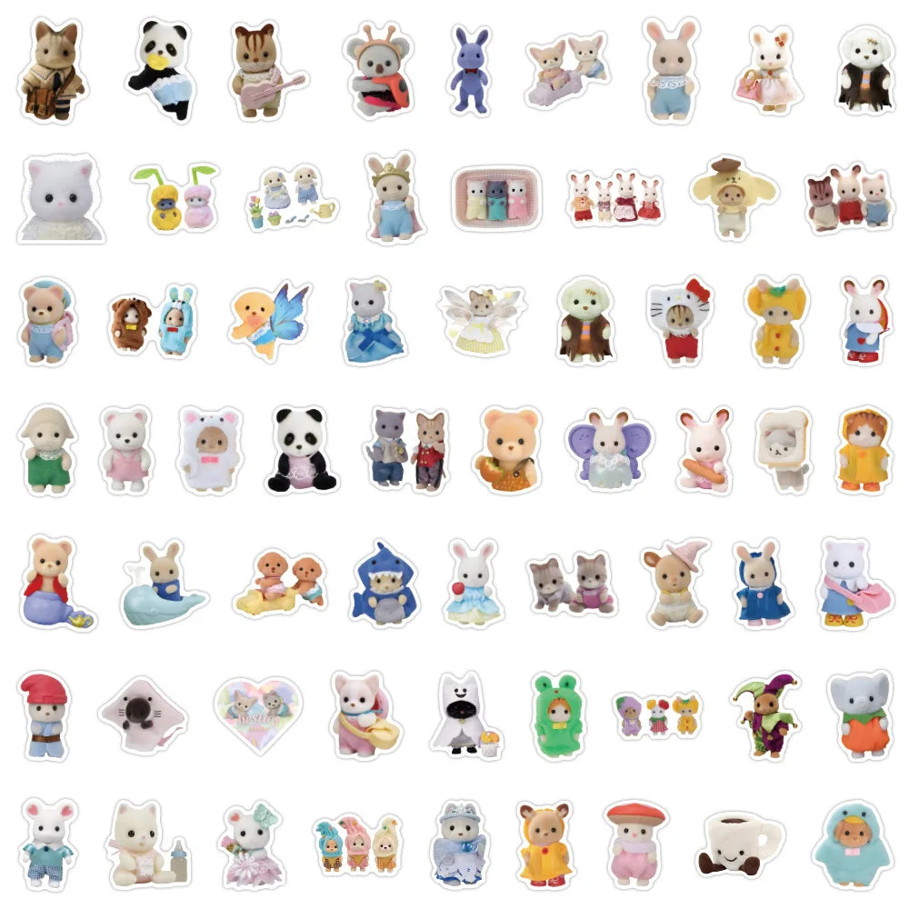 60/120PCS Forest Family Easter Bunny Reindeer Panda Animal Stickers Gift Children's DIY toy stickers Pack Waterproof ALPENZO