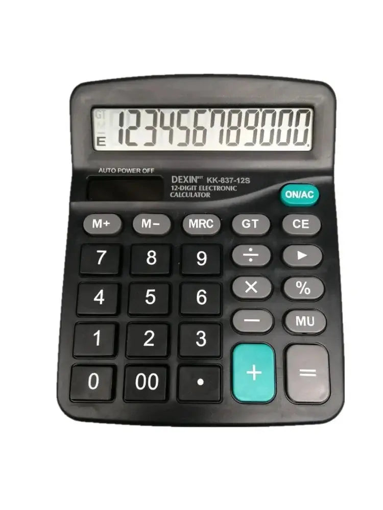 12-Digit Large LCD Display Calculator Standard Function Calculator with Solar & Battery Dual Power for Home Basic Desktop Office - ALPENZO