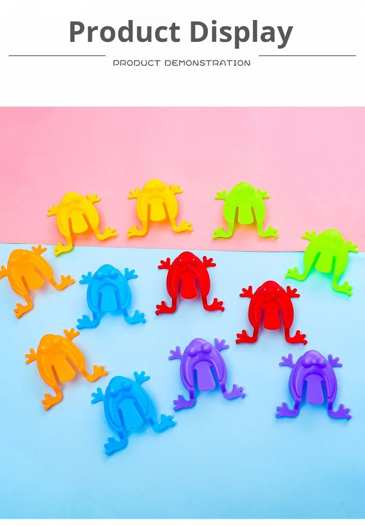 20pcs Solid Color Jumping Frog Plastic Bouncing Frog Jumping Frog Children Educational Toy,Gift for Kids Party Favors, Birthday ALPENZO
