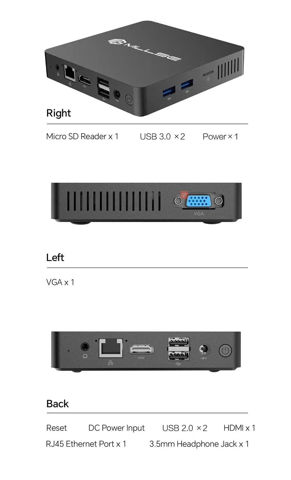 MLLSE Mini PC M2 Air Intel Gemini Lake N4000 Windows 11 6GB RAM 128GB ROM Dual-Band WiFi Bluetooth USB Mini Computer - ALPENZO