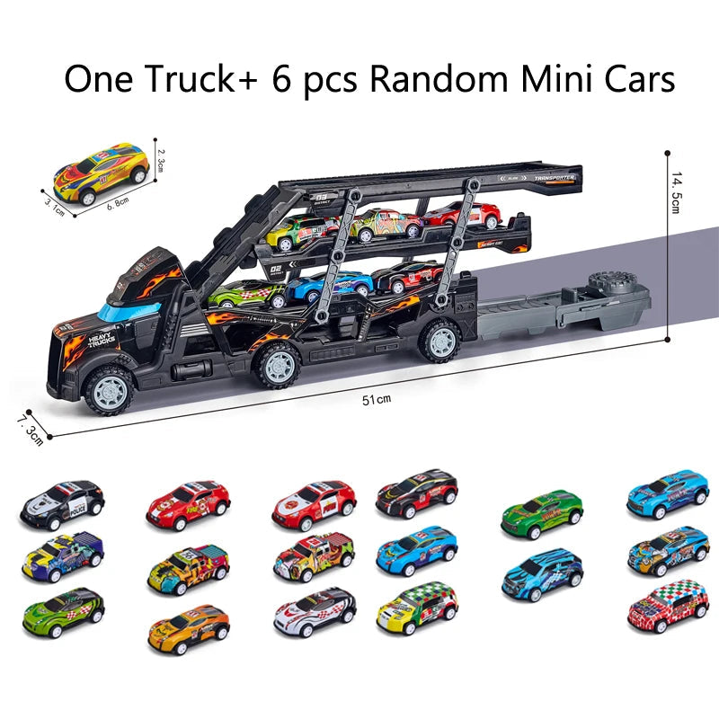 Large Kid Truck Deformation Transporter Car Toys Models Educational Model Folding Track Racing Vehicle Boys Girls Birthday Gift ALPENZO