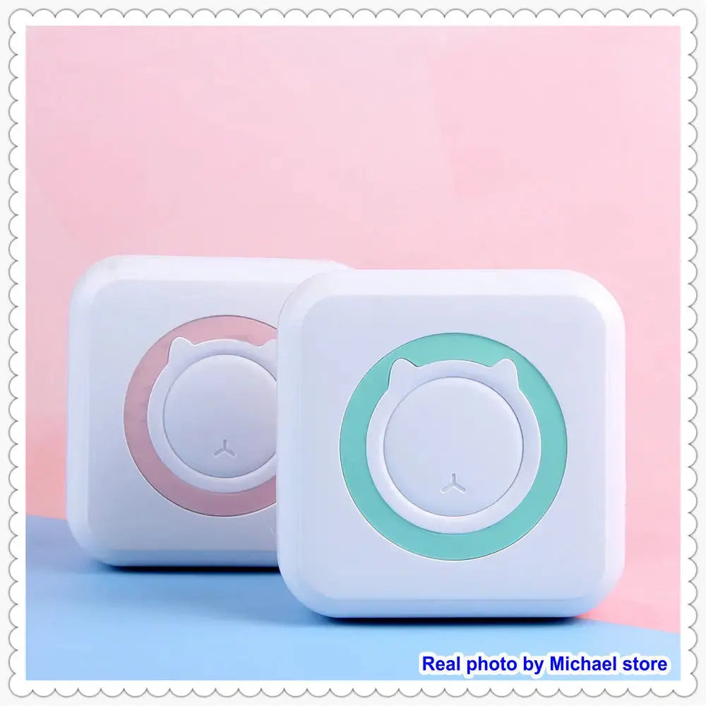 KGG Mini Portable Thermal Printer Paper Photo Pocket Thermal Printer Printing Wireless BT Connect Printers 200dpi Photo Lable - ALPENZO
