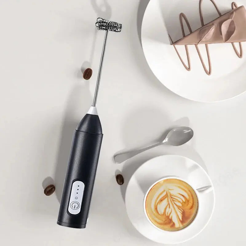 Wireless Milk Frother Electric Type-C Handheld Blender Stainless Steel Mini Coffee Maker Whisk Mixer For Coffee Cappuccino Cream - ALPENZO