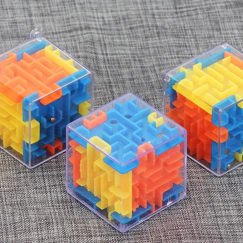Mini 3D Maze Magic Cube Six-sided Transparent Puzzle Speed Cube Rolling Ball Cubes Maze Toys For Children Stress Reliever Toys ALPENZO