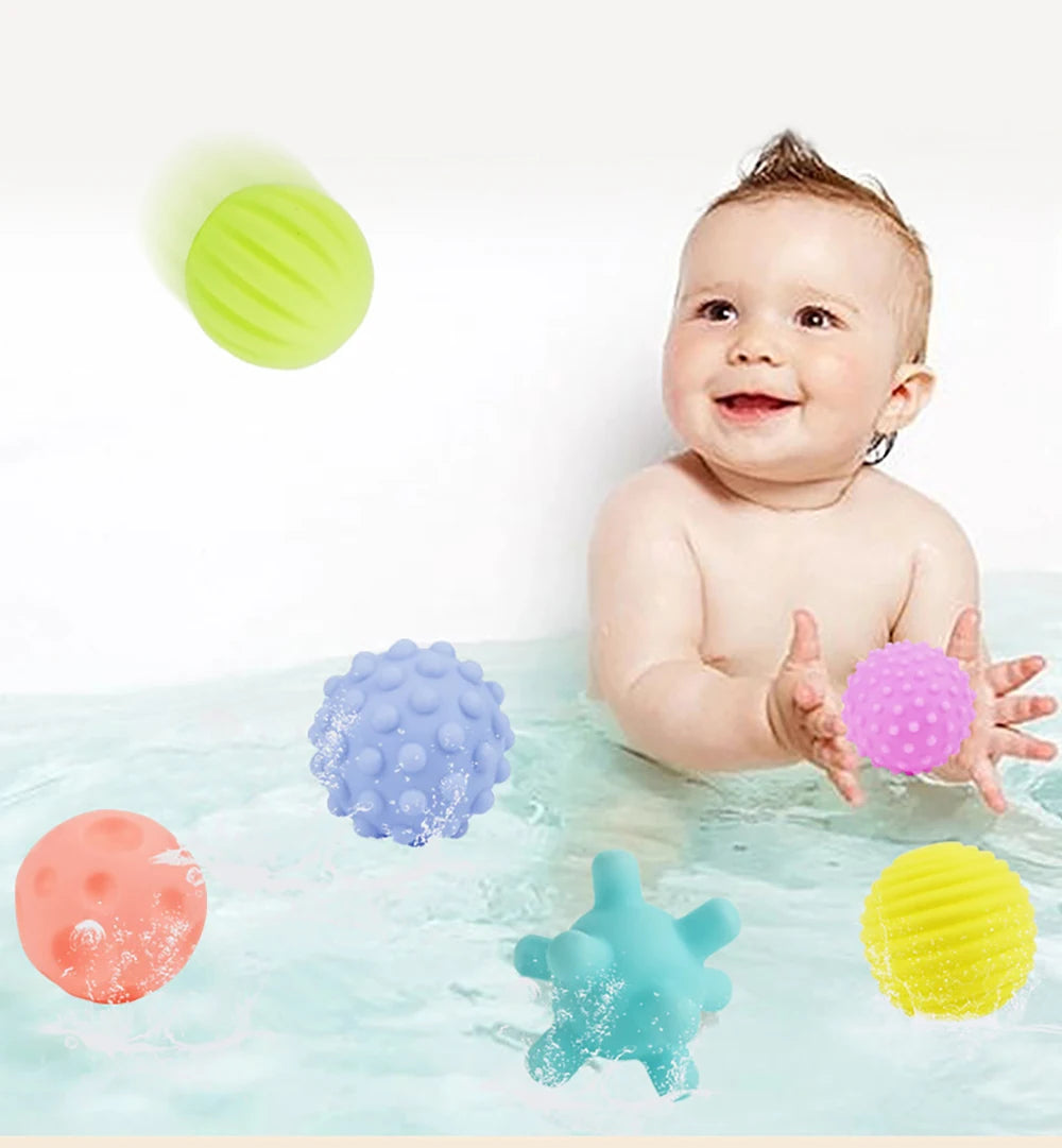 6Pcs Textured Multi Ball Set Develop Tactile Senses Toy Baby Touch Hand Ball Toys Training Ball Massage Soft Balls Kids Gifts ALPENZO