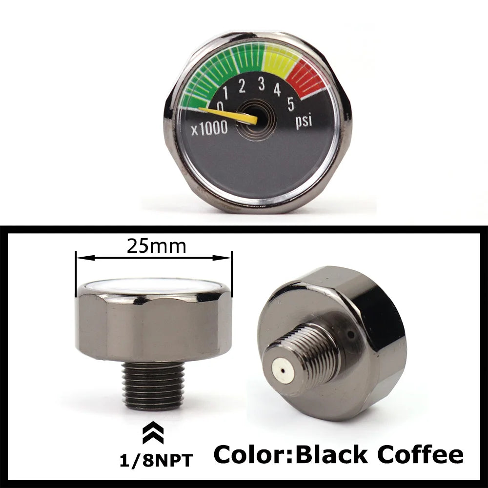 Air Mini Micro Pressure Gauge Manometre Manometer | Thread 1/8BSP(G1/8) 1/8NPT M10 M8 | 30PSI 300PSI 5000PSI 6000PSI 350BAR