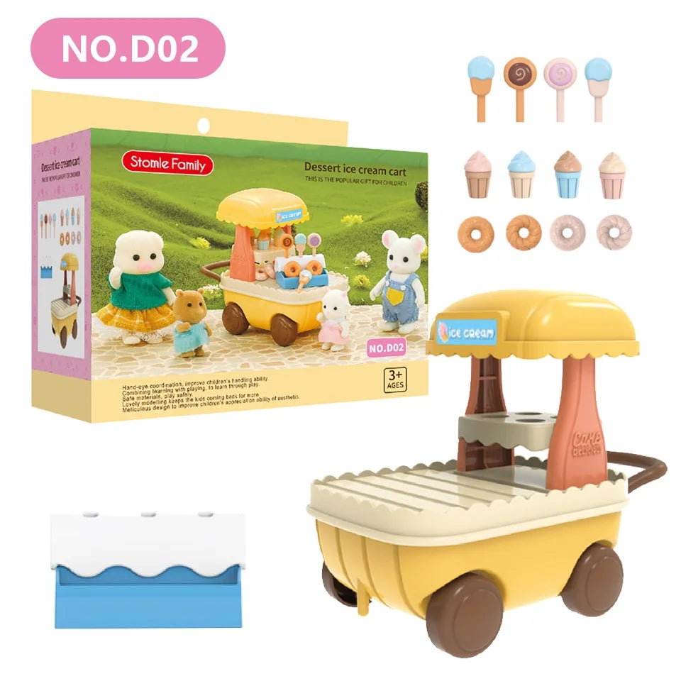 1:12 Miniature Furniture Forest Family Kitchen Toy Dining Table Dollhouse Accessories Bathroom Pretend Play For Girl Gifts Toys ALPENZO